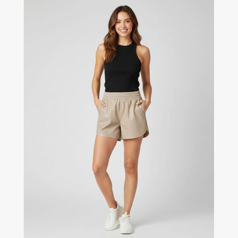 New! Abercrombie & Fitch Vegan Leather Dolphin-Hem Short Size Small 23228 - Picture 2 of 9